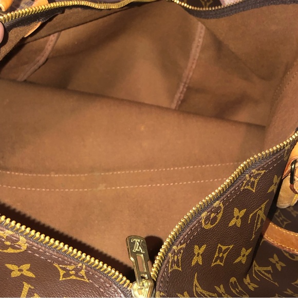 LOUIS VUITTON KeepAll LV 50 Boston Weekend Shoulder Bag Crossbody Tote Authentic - Picture 6 of 16